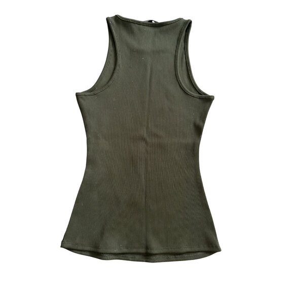 WHITE HOUSE BLACK MARKET Olive Green Forme Tank Top Size XS - Picture 4 of 6